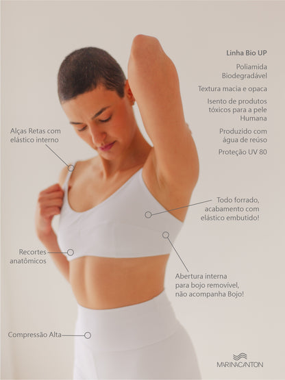 Top Bio UP Compress Alcinha Recortes Branco