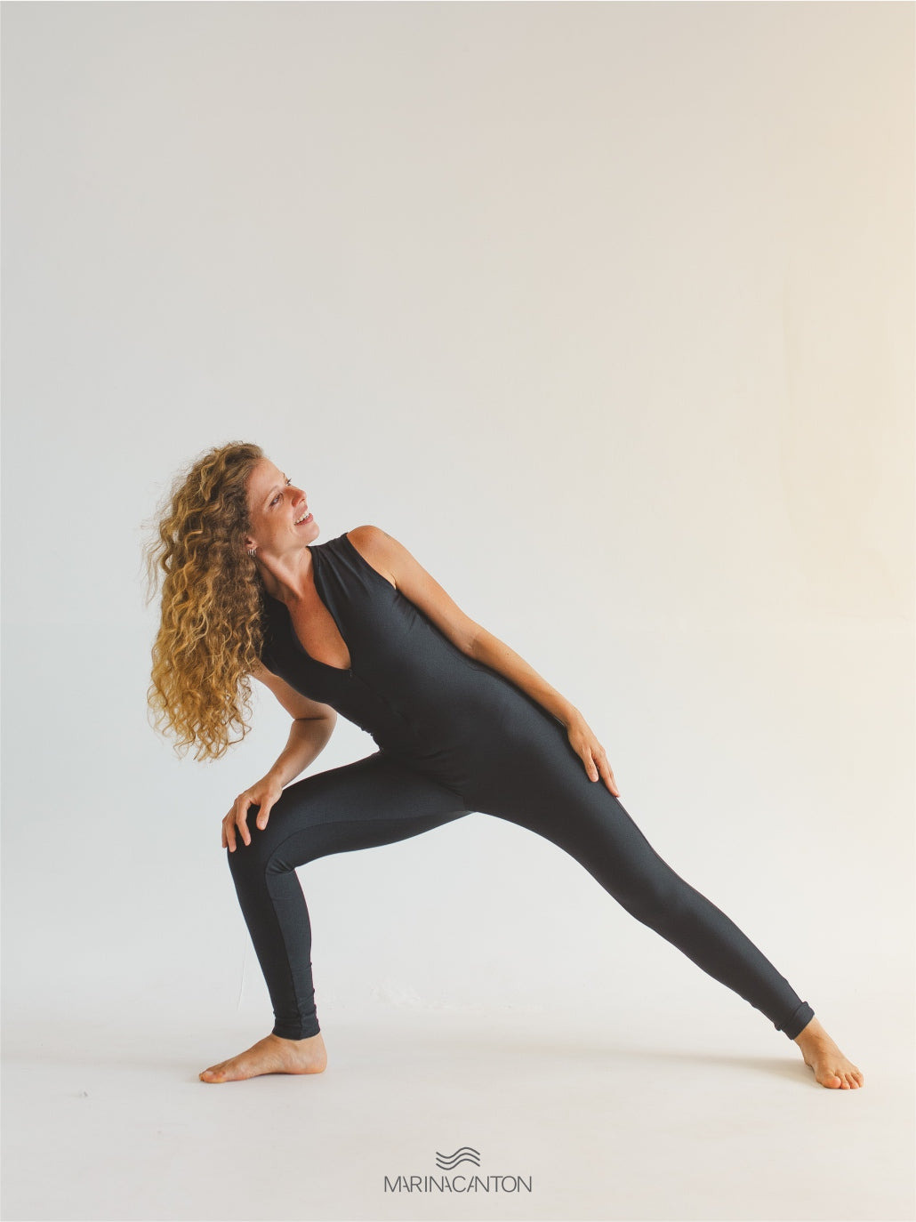 Macação Spirit Pilates com Zíper Preto