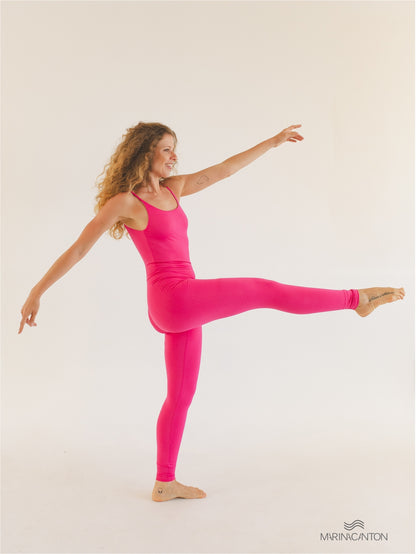 Macacão Bio Light Alcinha Costas V com Shorts Interno Colors Rosa Choque