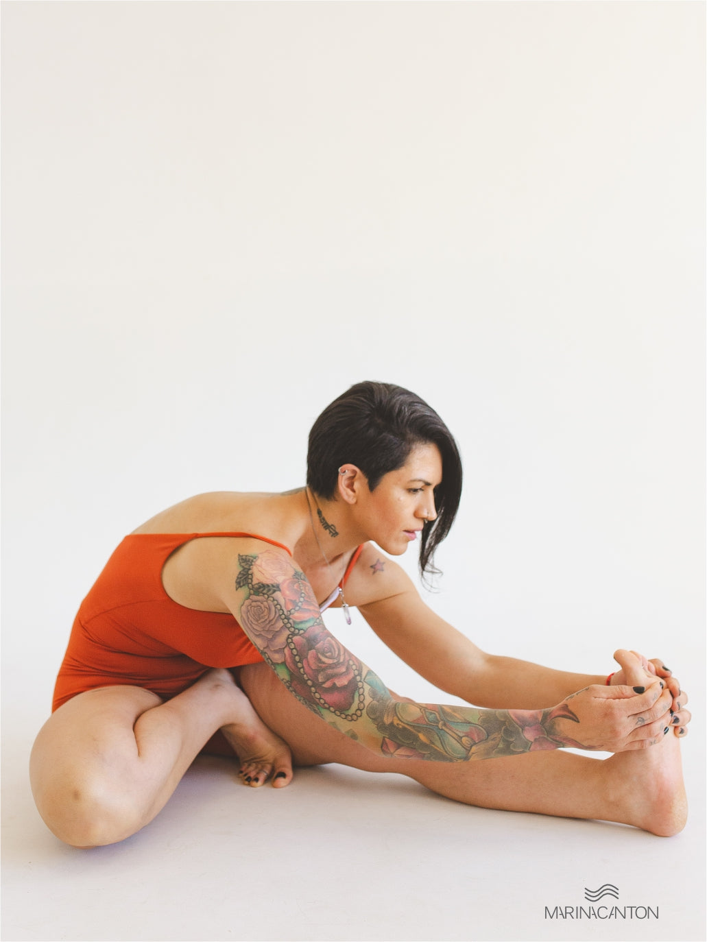 Macaquinho Bio Light Alcinha Costas V com Shorts Duplo Colors Laranja Terracota