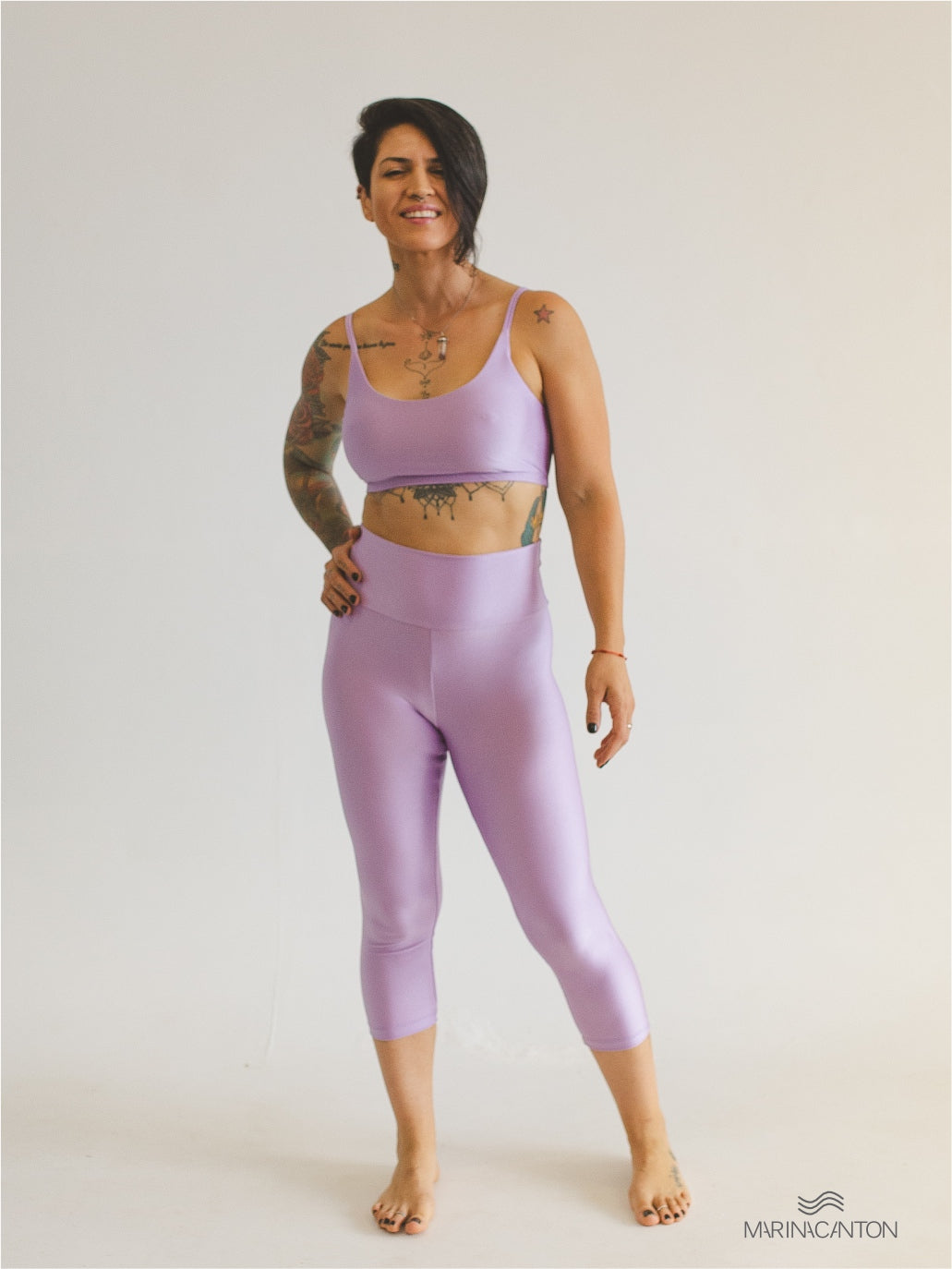 Legging Capri Spirit Cintura Alta Lavanda