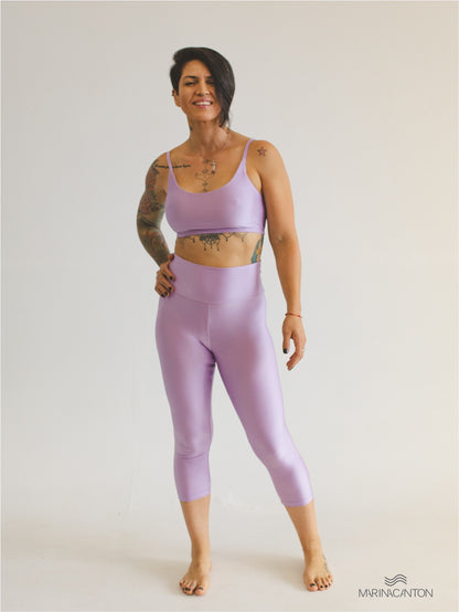 Legging Capri Spirit Cintura Alta Lavanda