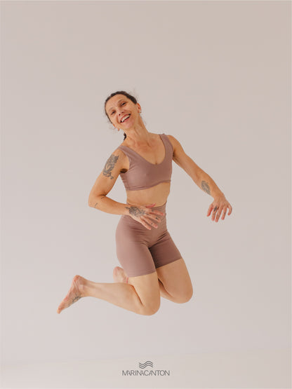 Bermuda Bio Up Compress Cintura Alta Avelã