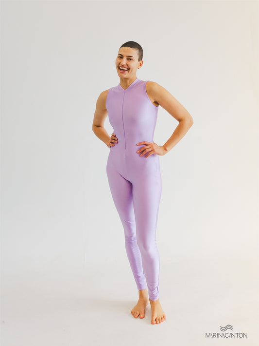 Macação Spirit Pilates com Zíper Lavanda