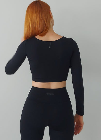 Top Bio Light Manga Longa Clássicos Preto