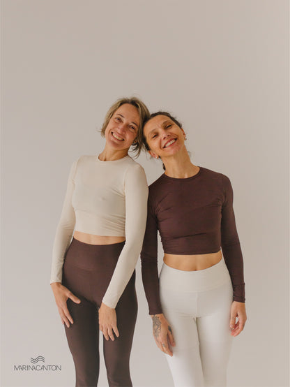 Cropped Breathe Manga Longa Off White