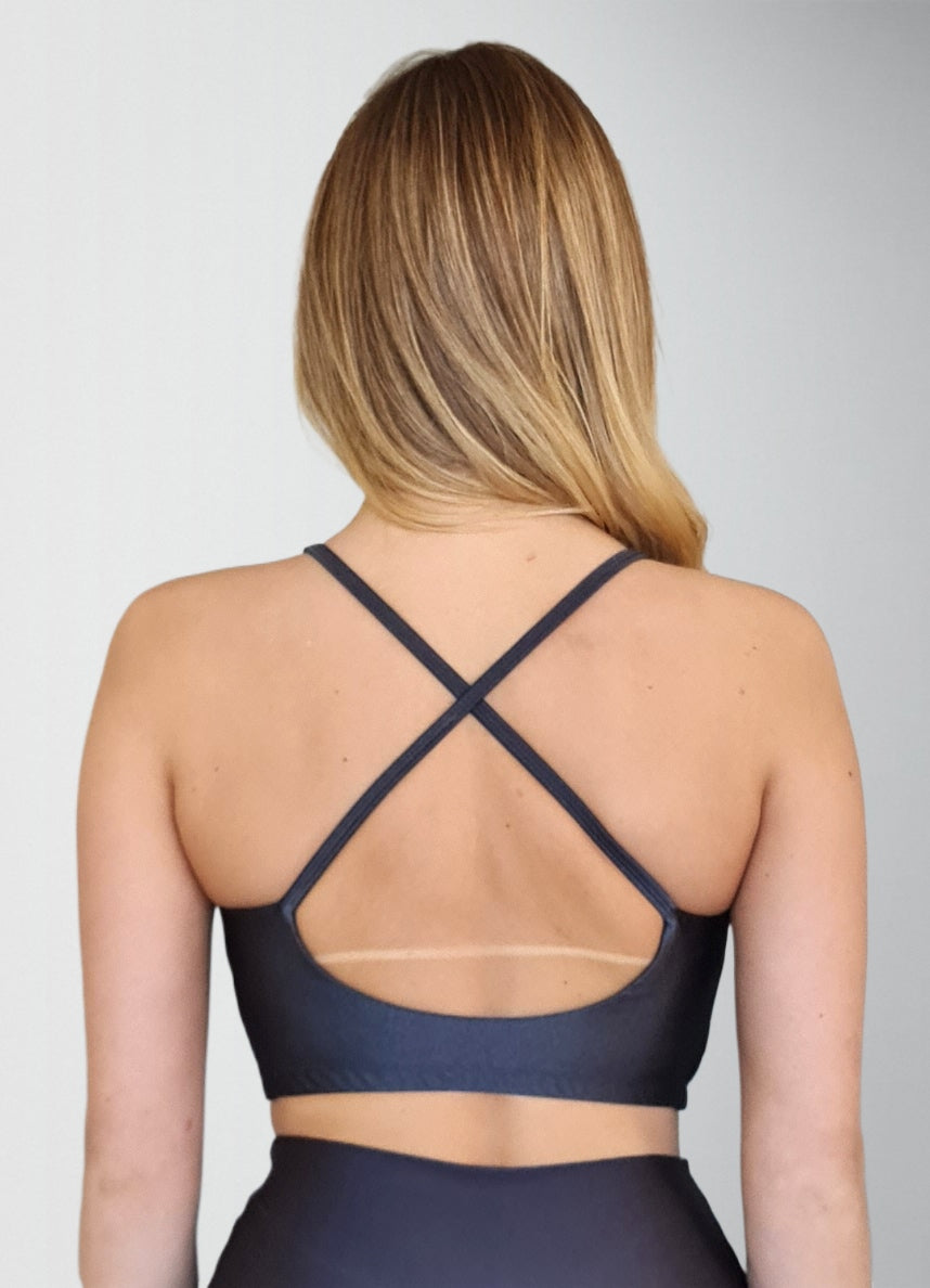 Top Spirit Alça Cruzada Chumbo