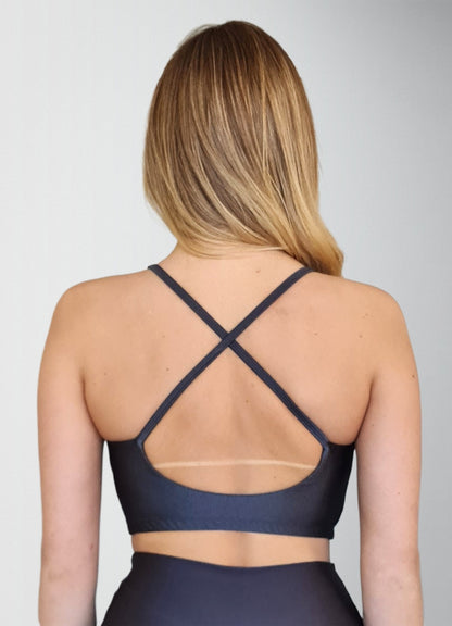 Top Spirit Alça Cruzada Chumbo