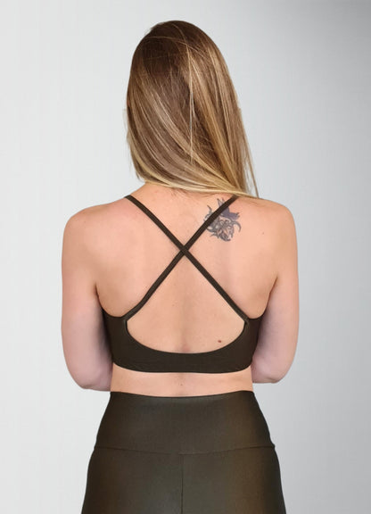 Top Spirit Light Alça Cruzada Oliva