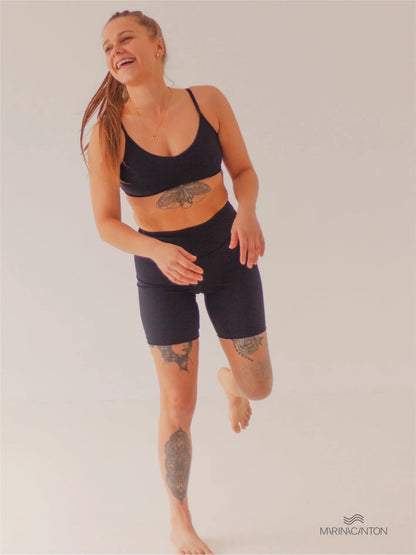 Bermuda Bio Up Compress Cintura Alta Preto