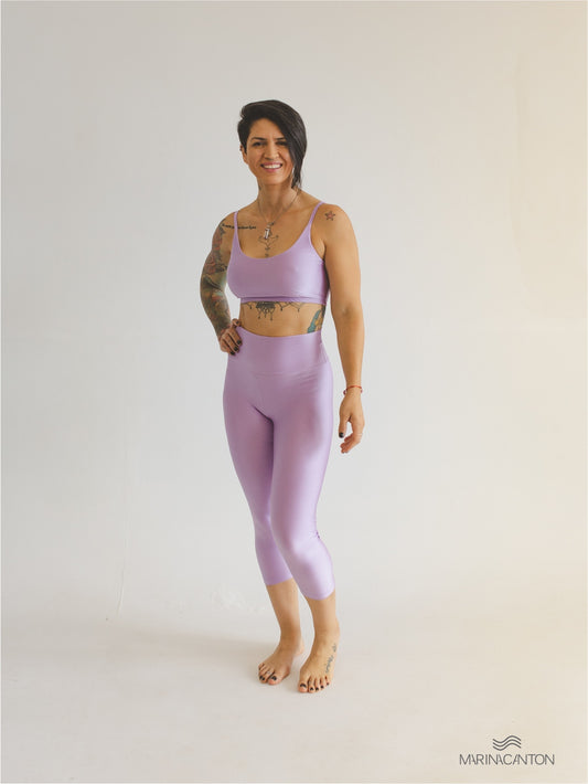 Legging Capri Spirit Cintura Alta Lavanda