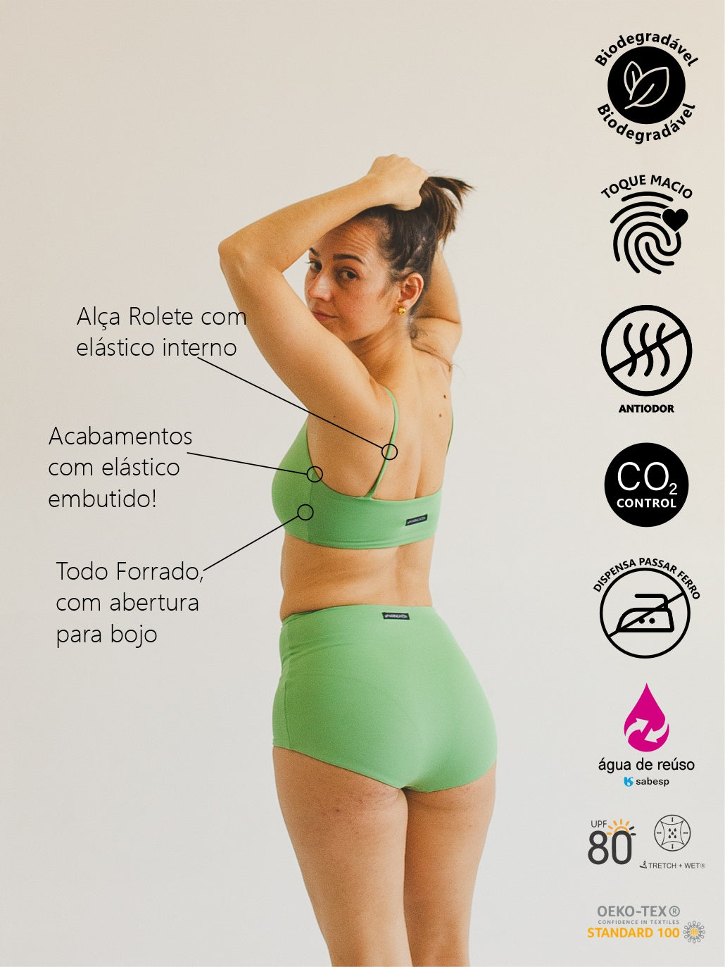 Top Bio Light Slim Alcinha Colors Verde Sálvia
