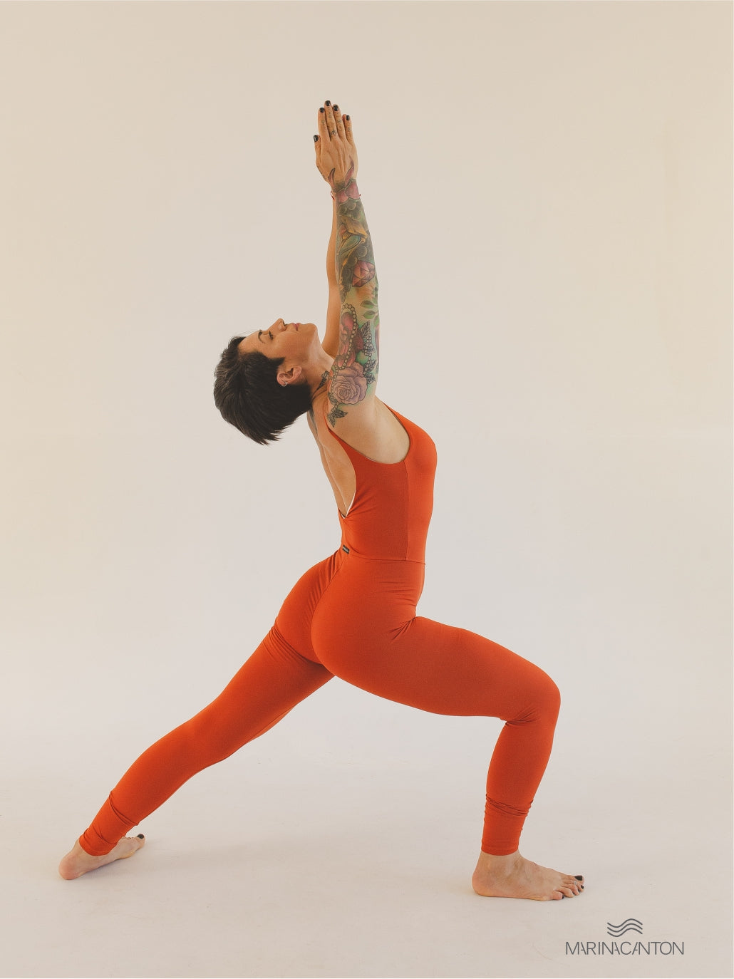 Macacão Bio Light Alcinha Costas V com Shorts Interno Colors Laranja Terracota