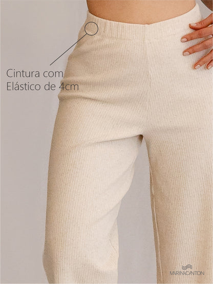Calça Pantacourt Semear Canelado Linho