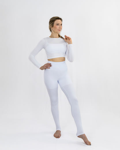 Cropped Breathe Manga Longa Branco