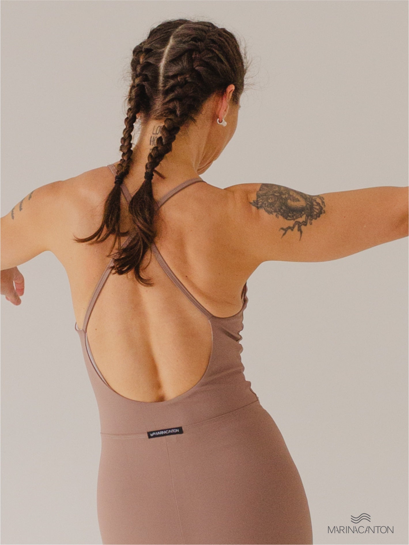 Macacão Bio UP Compress Alça Cruzada Avelã