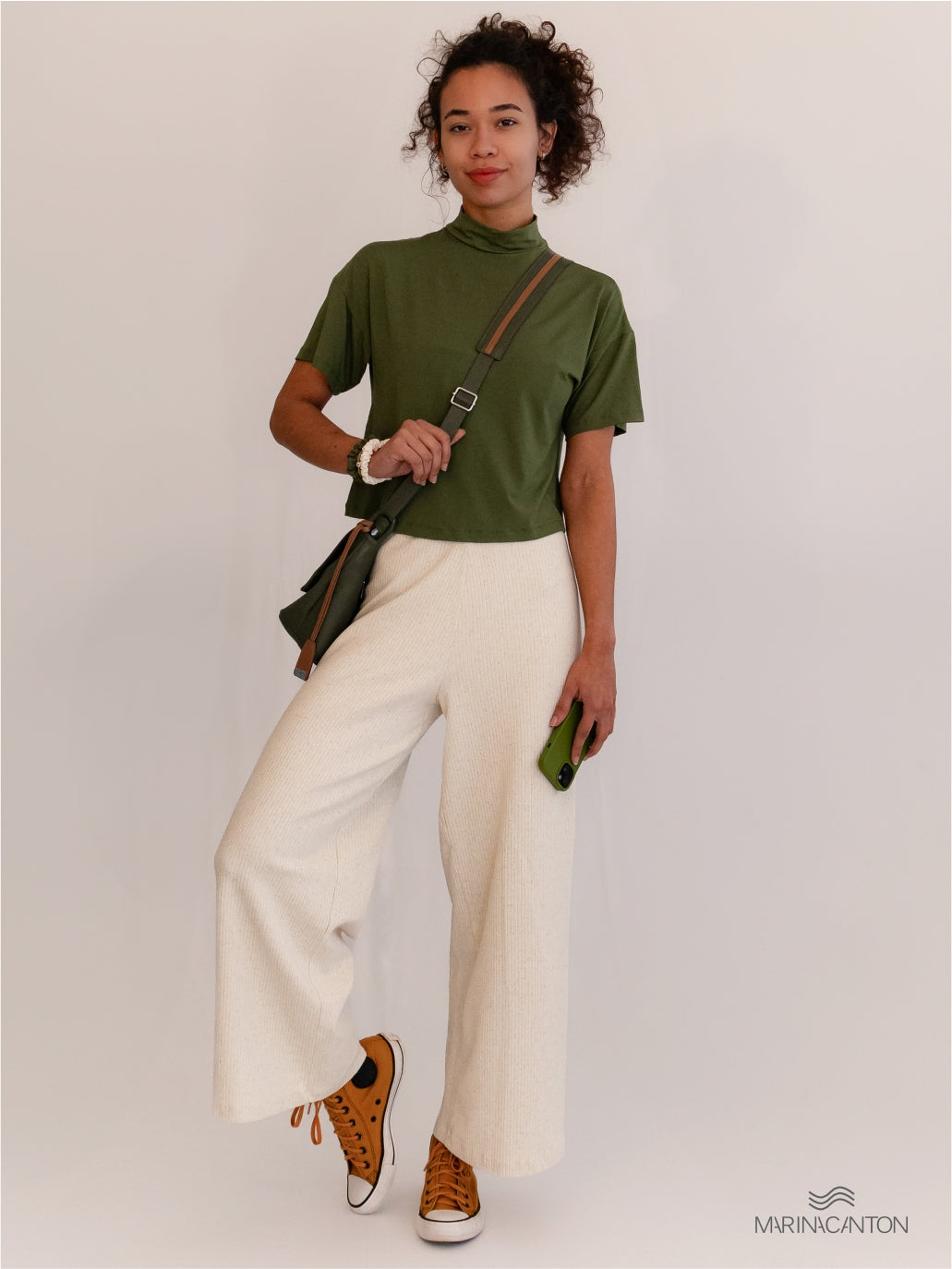 Calça Pantacourt Semear Canelado Linho