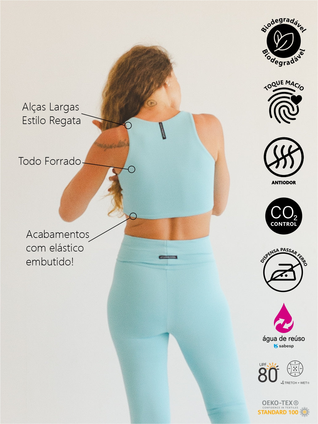 Top Cropped Bio Light Regata Colors Azul Meditação