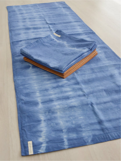 Cotton Mat 100% Algodão com Tingimento Artesanal - Tie Dye Azul Mar