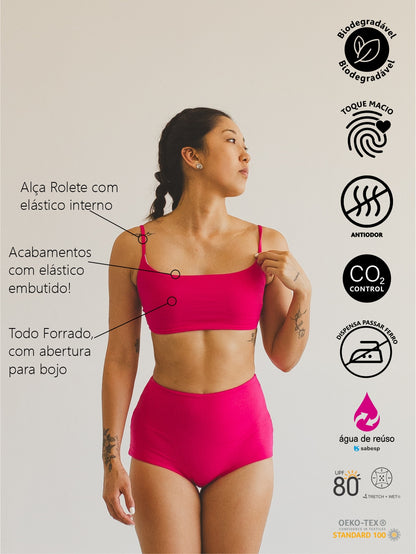 Top Bio Light Slim Alcinha Colors Rosa Choque