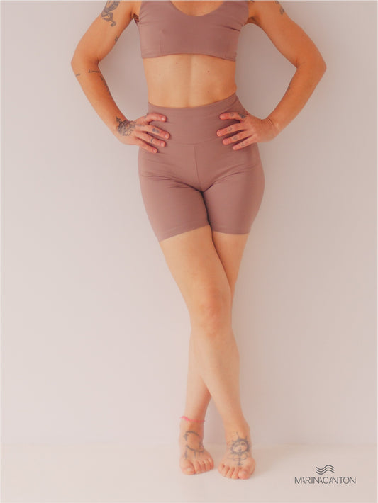 Bermuda Bio Up Compress Cintura Alta Avelã