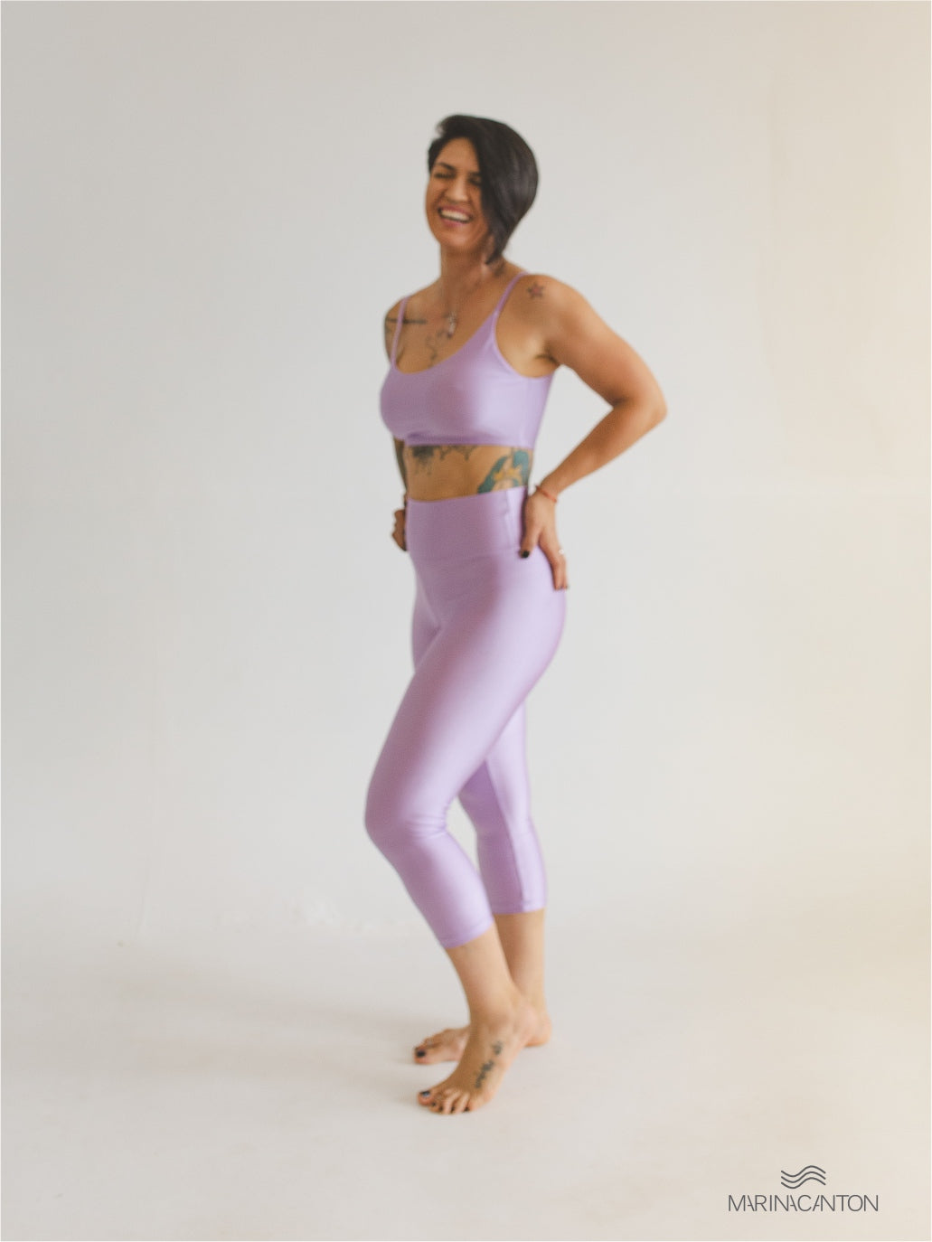 Legging Capri Spirit Cintura Alta Lavanda