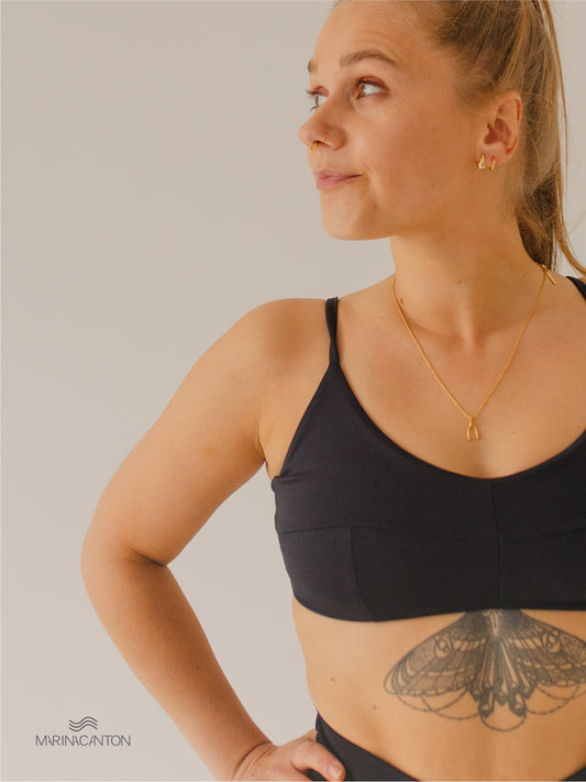 Top Bio UP Compress Alcinha Recortes Preto