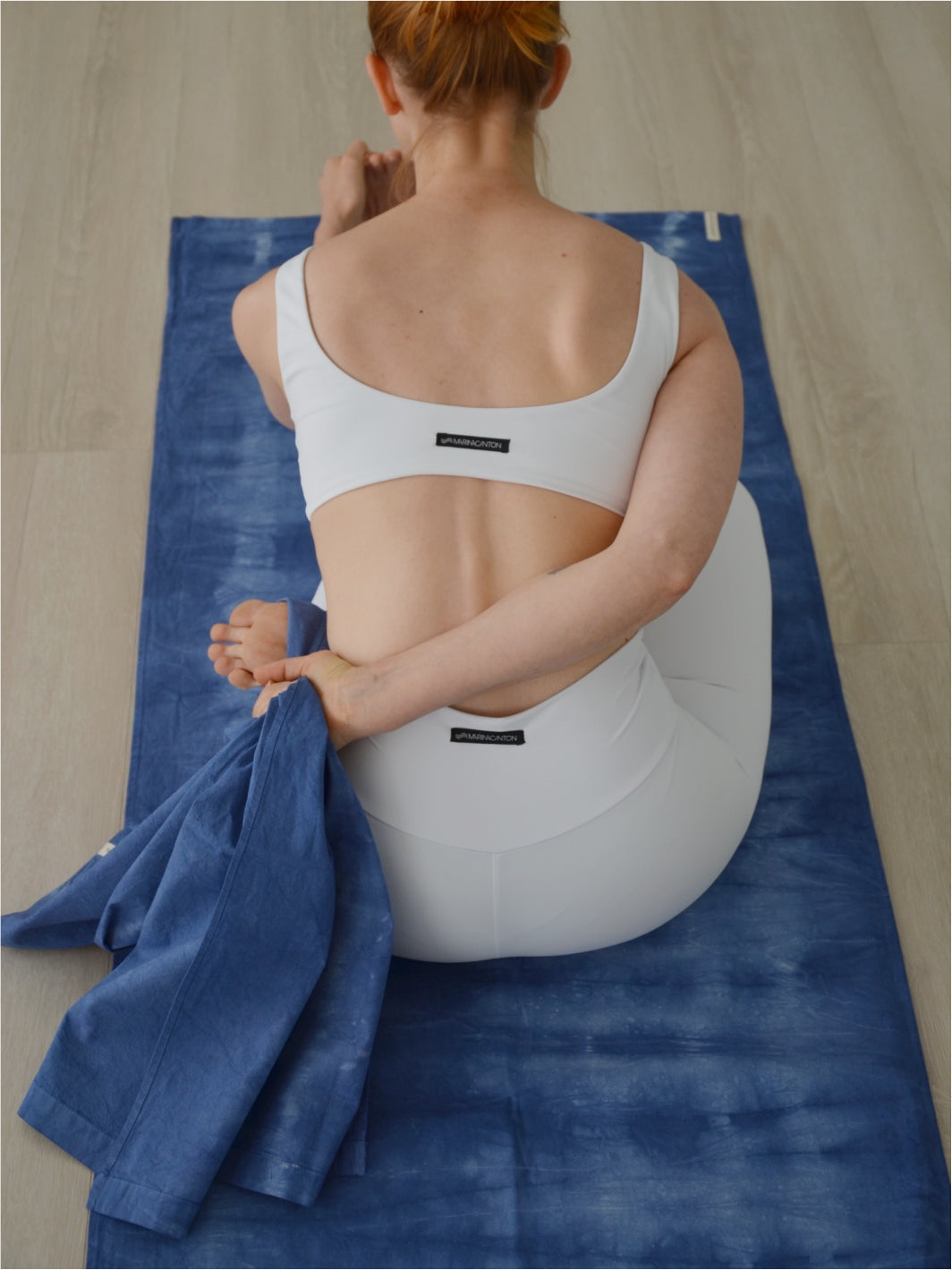 Toalha de Ajuste 100% Algodão com Tingimento Artesanal - Tie Dye Azul Mar