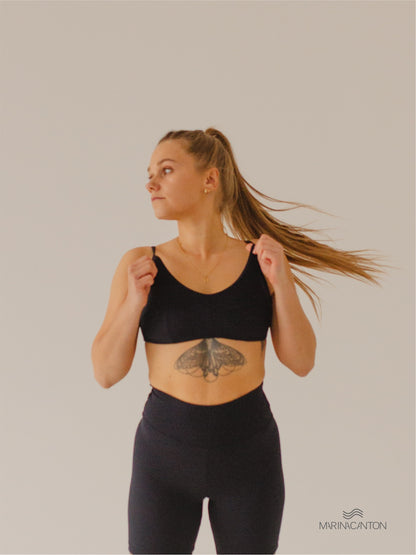 Top Bio UP Compress Alcinha Recortes Preto