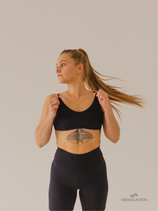 Top Bio UP Compress Alcinha Recortes Preto