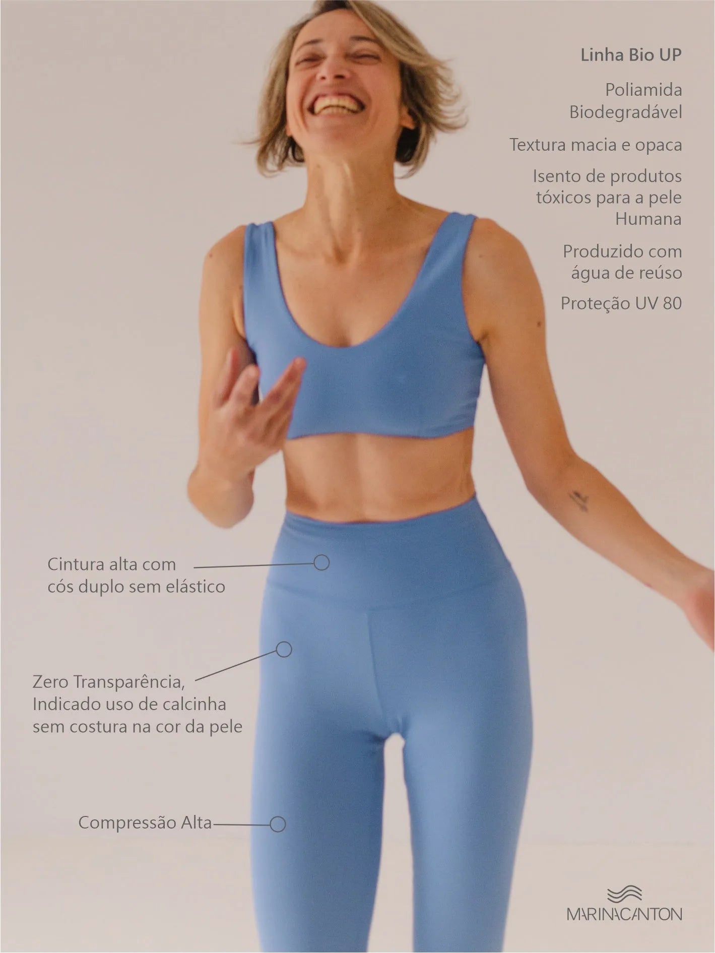 Legging Bio UP Compress Cintura Alta Azul Índigo