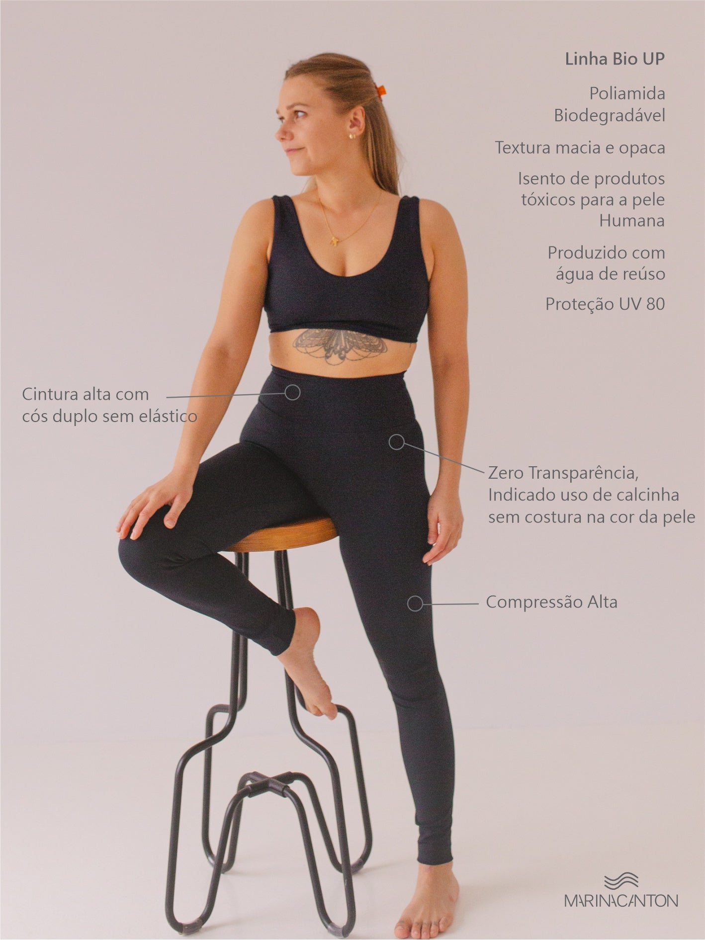 Legging Bio UP Compress Cintura Alta Preto