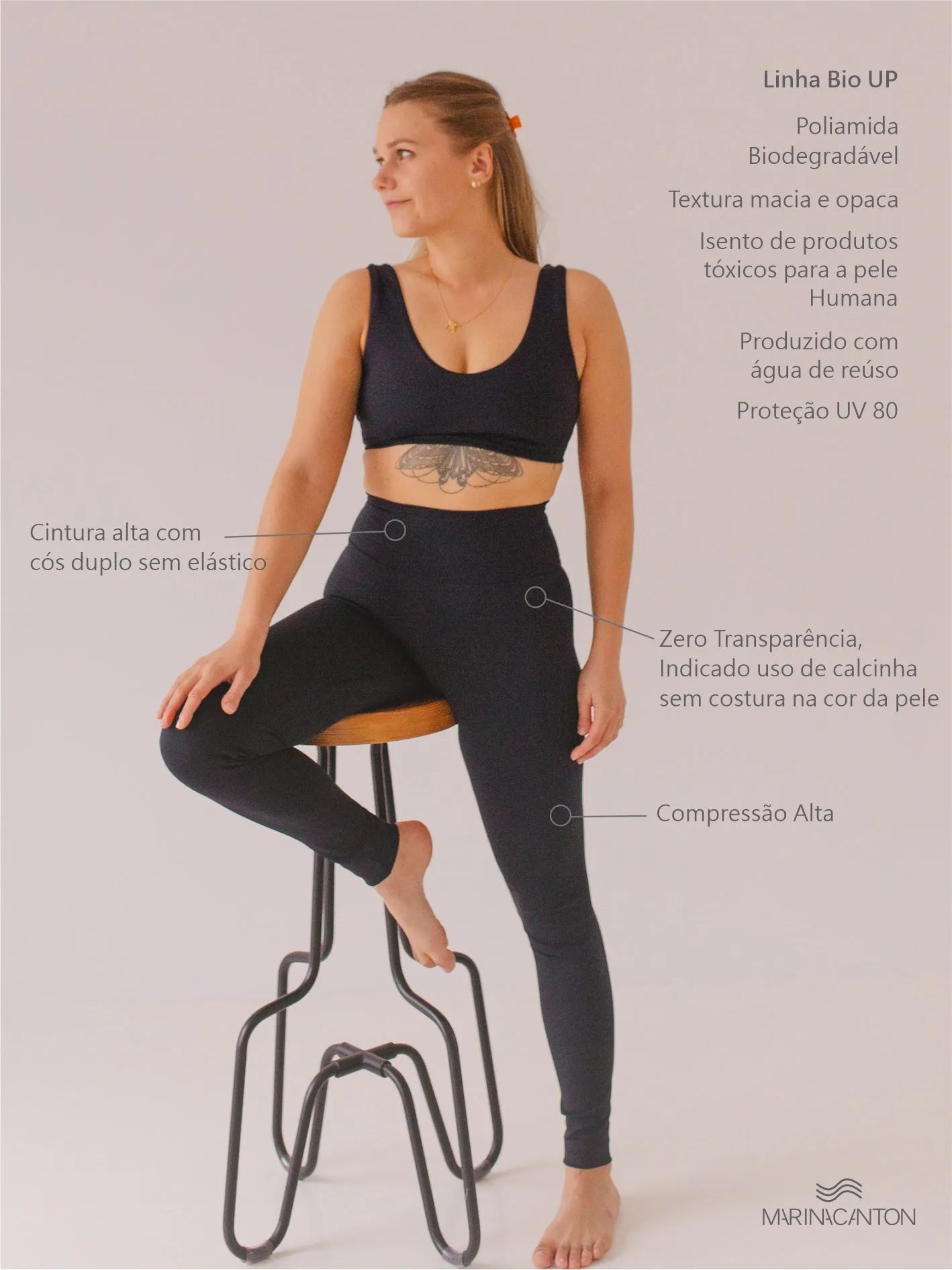 Legging Bio UP Compress Cintura Alta Preto