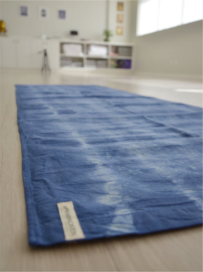 Cotton Mat 100% Algodão com Tingimento Artesanal - Tie Dye Azul Mar