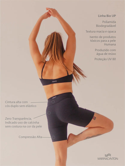 Bermuda Bio Up Compress Cintura Alta Preto