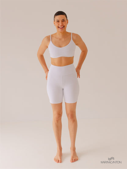 Bermuda Bio Up Compress Cintura Alta Branco