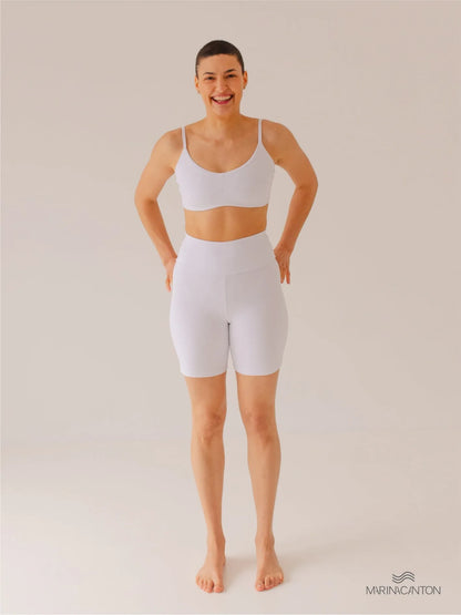 Bermuda Bio Up Compress Cintura Alta Branco