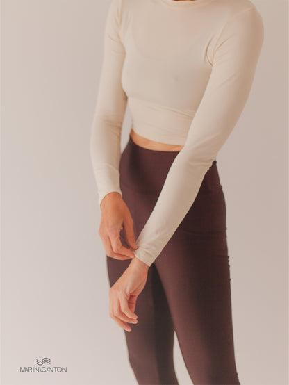Cropped Breathe Manga Longa Off White