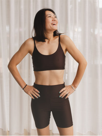 Shorts Spirit Cintura Alta Café