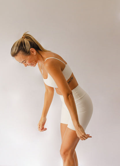 Bermuda Bio Up Compress Cintura Alta Off White