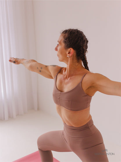 Top Bio UP Compress Alcinha Recortes Avelã