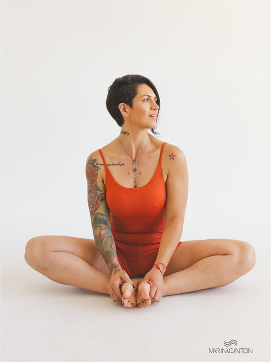 Macaquinho Bio Light Alcinha Costas V com Shorts Duplo Colors Laranja Terracota